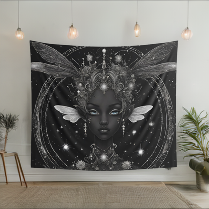 Spiritual Black Fairy Tapestry